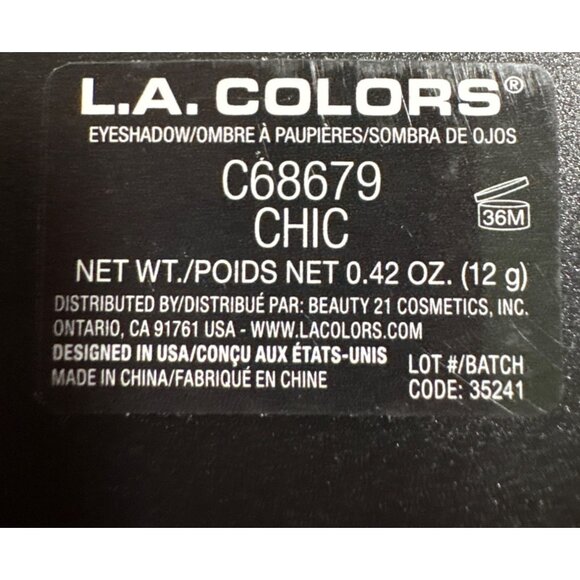 L.A. COLORS CHIC Eyeshadow Palette C68679 12 Purple & Neutral Shades NOB - Picture 3 of 3